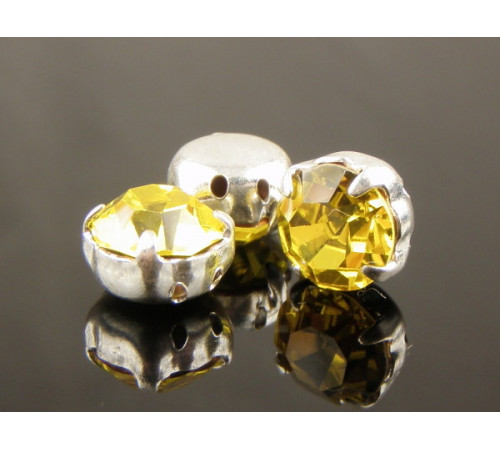 Шатоны Citrine /оправа серебро, ss16 (4 мм), 10 шт 