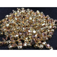 Шатоны Crystal Capri Gold /оправа золото, ss16 (4 мм), 10 шт 