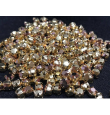 Шатоны Crystal Capri Gold /оправа золото, ss16 (4 мм), 10 шт 