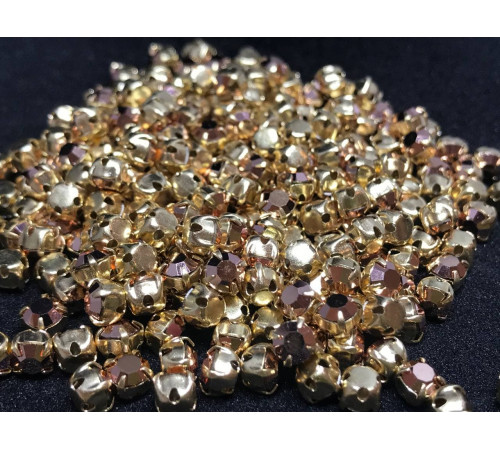 Шатоны Crystal Capri Gold /оправа золото, ss16 (4 мм), 10 шт 