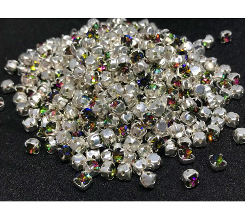 Шатоны Crystal Vitrail Medium /оправа серебро, ss16 (4 мм), 10 шт 