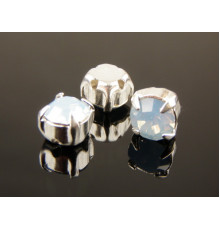 Шатоны Light Sapphire Opal /оправа серебро, ss16 (4 мм), 10 шт 