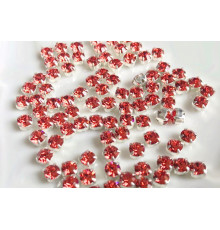 Шатоны Padparadscha /оправа серебро, ss16 (4 мм), 10 шт 