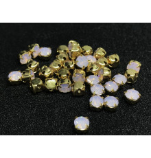 Шатоны Rose Opal /оправа золото, ss12 (3 мм), 10 шт 