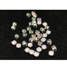 Шатоны Rose Opal /оправа серебро, ss16 (4 мм), 10 шт 