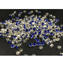 Шатоны Sapphire /оправа серебро, ss16 (4 мм), 10 шт 