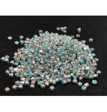 Шатоны Turquoise /оправа серебро, ss16 (4 мм), 10 шт 