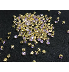 Шатоны Violet /оправа золото, ss16 (4 мм), 10 шт 