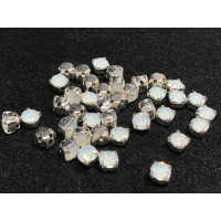 Шатоны White Opal /оправа серебро, ss16 (4 мм), 10 шт 