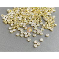 Шатоны Crystal /оправа золото, ss16 (4 мм), 10 шт 