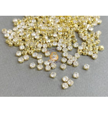 Шатоны Crystal /оправа золото, ss16 (4 мм), 10 шт 