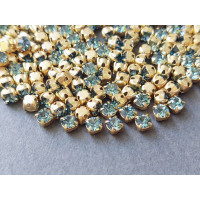 Шатоны Smoked Sapphire /оправа золото, ss16 (4 мм), 10 шт 