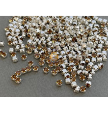 Шатоны Smoked Topaz /оправа серебро, ss16 (4 мм), 10 шт 