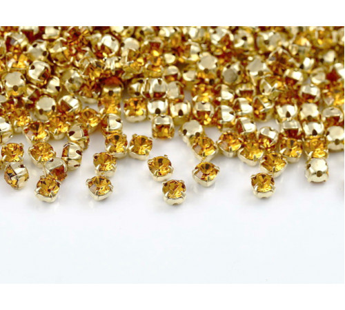 Шатоны Topaz /оправа золото, ss16 (4 мм), 10 шт 