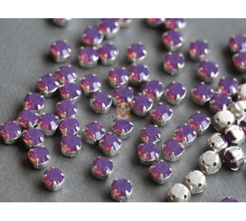 Шатоны ss29 Amethyst Opal/ оправа серебро