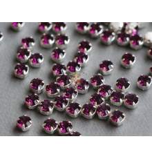 Шатоны ss29 Amethyst/ оправа серебро
