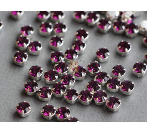 Шатоны ss29 Amethyst/ оправа серебро