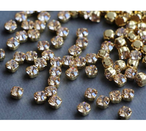 Шатоны ss29 Crystal Honey/ оправа золото