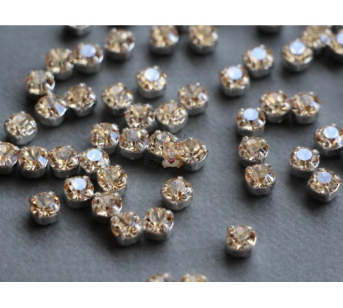 Шатоны ss29 Crystal Honey/ оправа серебро