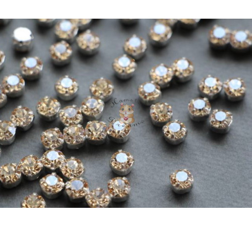 Шатоны ss29 Crystal Honey/ оправа серебро