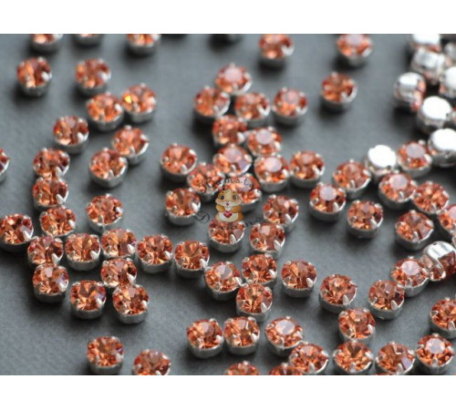 Шатоны ss29 Crystal Apricot/ оправа серебро