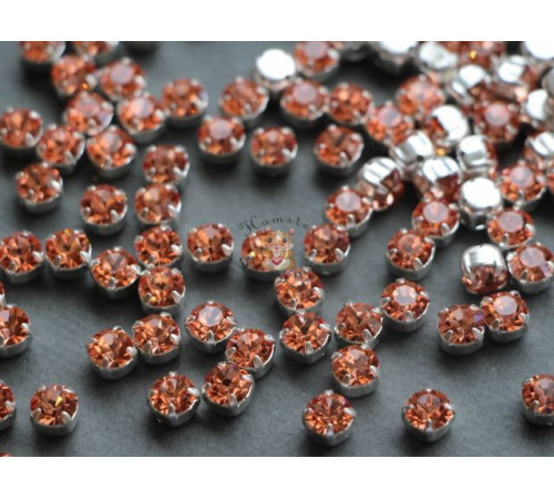 Шатоны ss29 Crystal Apricot/ оправа серебро