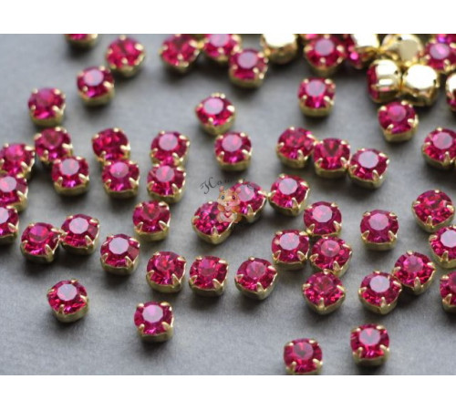 Шатоны ss29 Fuchsia/ оправа золото