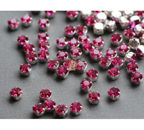 Шатоны ss29 Fuchsia/ оправа серебро