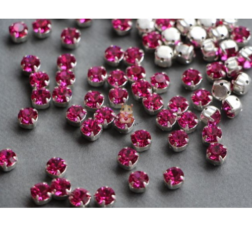 Шатоны ss29 Fuchsia/ оправа серебро