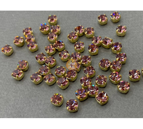 Шатоны ss29 Light Amethyst/ оправа золото