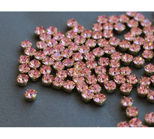 Шатоны ss29 Light Rose/ оправа золото
