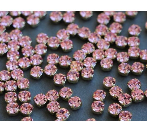 Шатоны ss29 Light Rose/ оправа золото