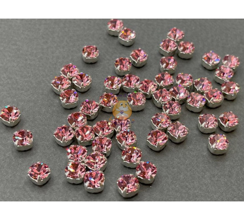Шатоны ss29 Light Rose/ оправа серебро