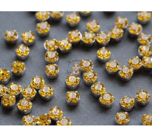 Шатоны ss29 Light Topaz/ оправа серебро