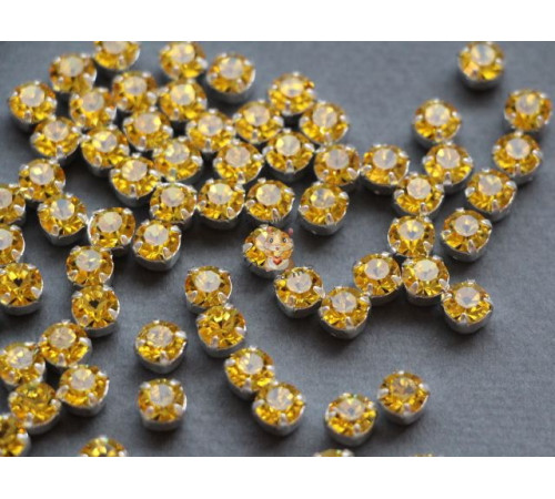 Шатоны ss29 Light Topaz/ оправа серебро