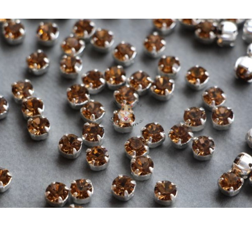 Шатоны ss29 Smoked Topaz/ оправа серебро