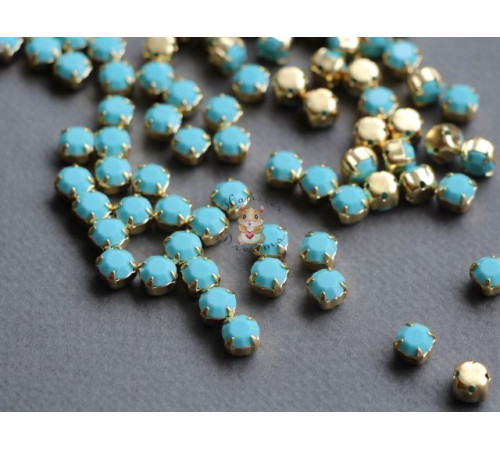 Шатоны ss29 Turquoise/ оправа золото