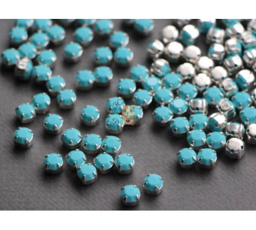Шатоны ss29 Turquoise/ оправа серебро