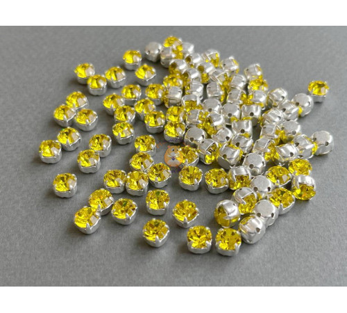 Шатоны ss29 Citrine/ оправа серебро