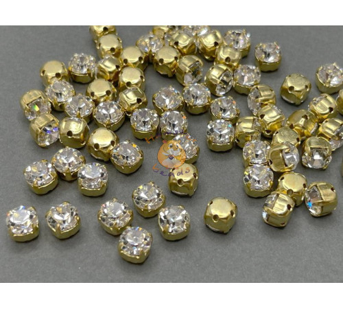 Шатоны ss29 Crystal/ оправа золото