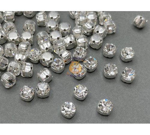 Шатоны ss29 Crystal/ оправа серебро