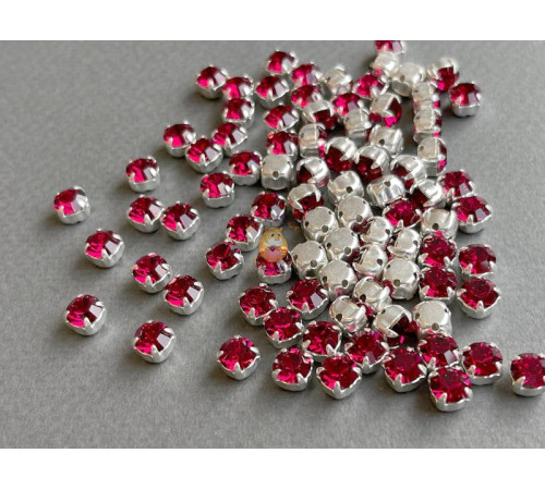 Шатоны ss29 Ruby/ оправа серебро