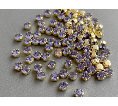 Шатоны ss29 Tanzanite/ оправа золото