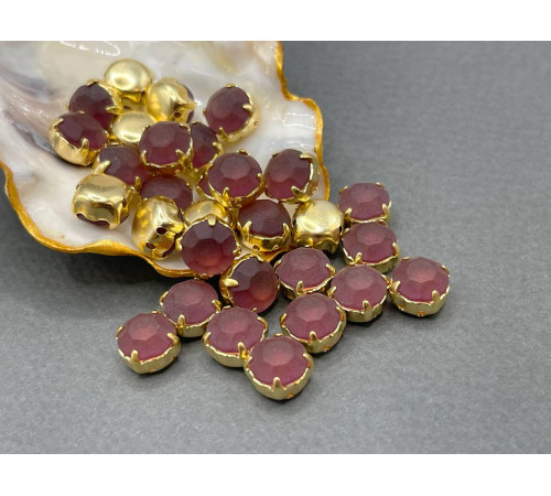Матовые шатоны ss39 Amethyst Matt оправа золото