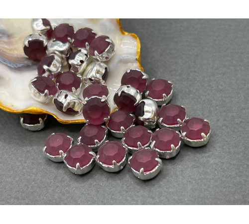 Матовые шатоны ss39 Amethyst Matt оправа серебро