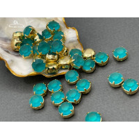 Матовые шатоны ss39 Blue Zircon Matt оправа золото