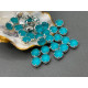 Матовые шатоны ss39 Blue Zircon Matt оправа серебро