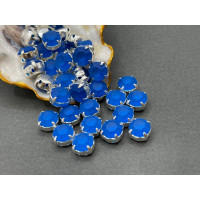Матовые шатоны ss39 Capri Blue Matt оправа серебро