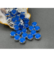 Матовые шатоны ss39 Capri Blue Matt оправа серебро