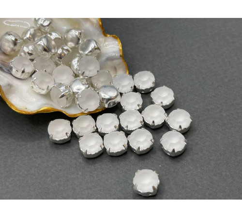 Матовые шатоны ss39 Crystal Matt оправа серебро